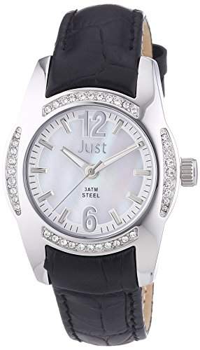 Just Watches Damen-Armbanduhr Analog Quarz Leder 48-S8368WH-BK