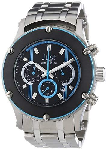Just Watches Herren-Armbanduhr XL Analog Quarz Edelstahl 48-STG2372BL