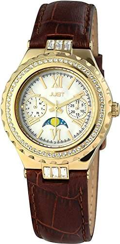 Just Watches Damen-Armbanduhr Analog Quarz Leder 48-S9254GD-BR