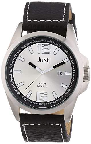 Just Watches Herren-Armbanduhr XL Analog Quarz Leder 48-S10252-SL