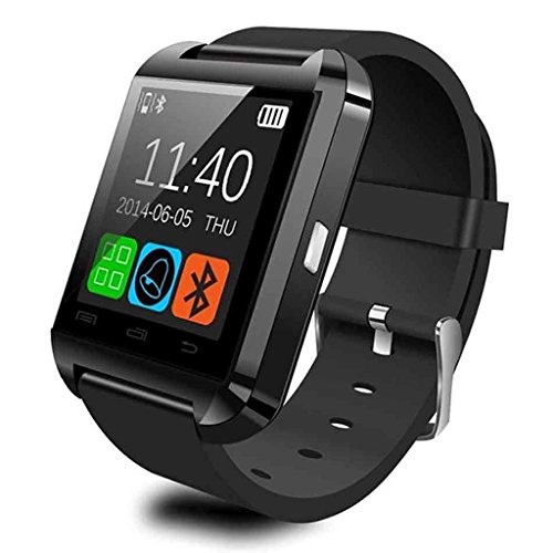 Emeco Smart watch Armbanduhr Bluetooth Sport Smart Uhr fuer iPhone Samsung Android SCHWARZ