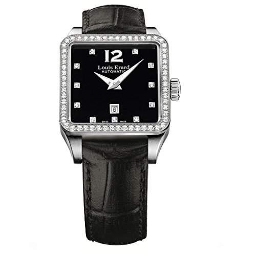 Louis Erard Damen-Armbanduhr 29mm Armband Leder Schwarz Gehaeuse Edelstahl Automatik Analog 20700SE12BDC62