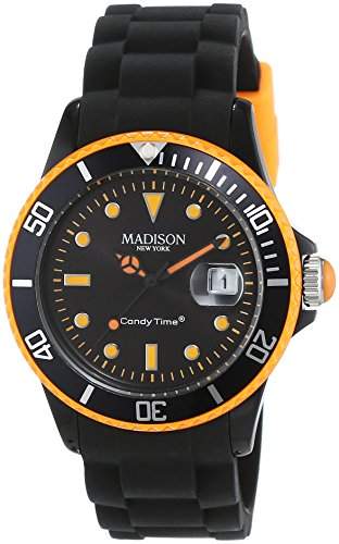 MADISON NEW YORK Unisex-Armbanduhr Candy Time Black Line Neon Analog Quarz Silikon U4485-421