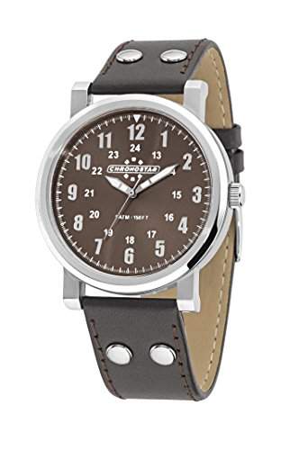 Chronostar Watches Herren-Armbanduhr AVIATOR Analog Quarz Leder R3751235002
