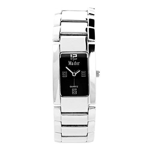 Mador Damen-Armbanduhr Analog Quarz in SilberSchwarz - CB1872BD