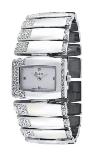 Mador Damen-Armbanduhr Analog Quarz in SilberWeiss - MAW1203