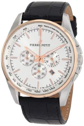 Pierre Petit Herren-Armbanduhr XL Le Mans Chronograph Leder P-786B