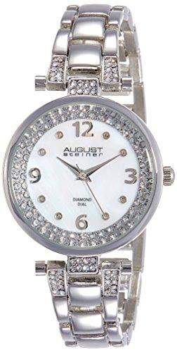 AUGUST STEINER Damen-Armbanduhr Ladies Quartz Genuine Diamond Bracelet WatchAnalogQuarzAS8137SS