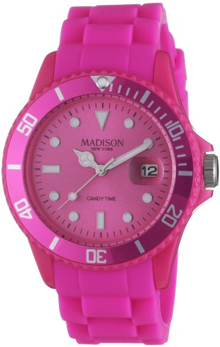 Madison New York Unisex Armbanduhr Candy Time Analog Silikon rosa U4167 05 2