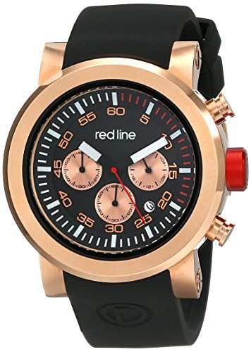 Red Line Torque Sport Herren-Armbanduhr 50mm Chronograph Armband Silikon Schwarz Quarz Datum 50050-RG-01