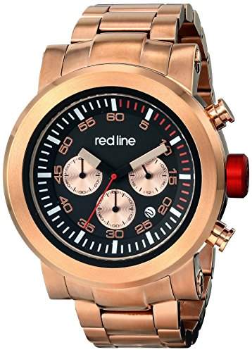 Red Line Torque Sport Herren-Armbanduhr 50mm Chronograph Armband Edelstahl Rot + Gehaeuse Quarz 50050-RG-11