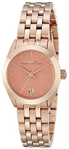 Marc Jacobs Damen 26mm Gold Edelstahl Armband & Gehaeuse Mineral Glas Uhr MBM3377