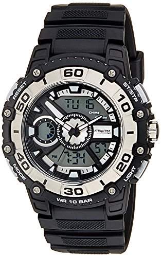 Q&Q Attractive Herren Uhr DE10J301 schwarz mit Plastik armband Analog Digital