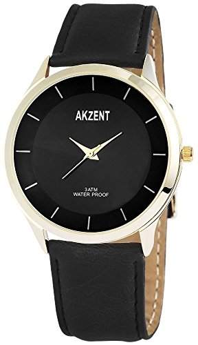 Akzent Herren-Armbanduhr XL Analog Quarz verschiedene Materialien SS7504000015