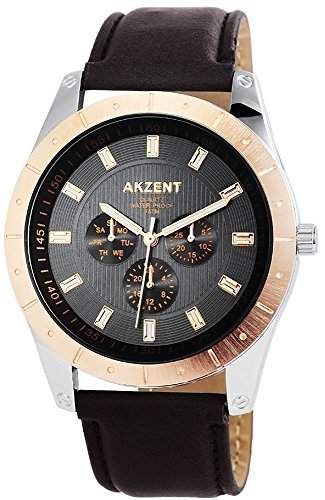Akzent Herren-Armbanduhr XL Analog Quarz verschiedene Materialien SS7541500008