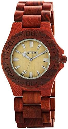 Raptor Analog Unisex Armband Uhr, Holz, Ø 42 mm, Braun Beige - 298197000005