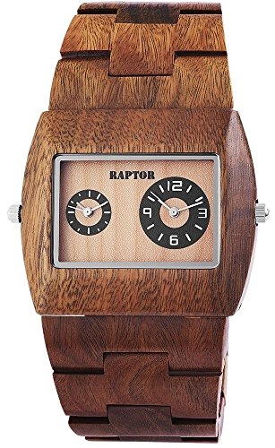 Raptor Analog Holz Wood Collection Watch dual Timer Braun Hellbraun 298197500011