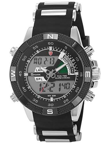Shark Dual LCD Digital Armbanduhr Herrenuhr Quarzuhr Sportuhr Datum Uhr Watch SH042