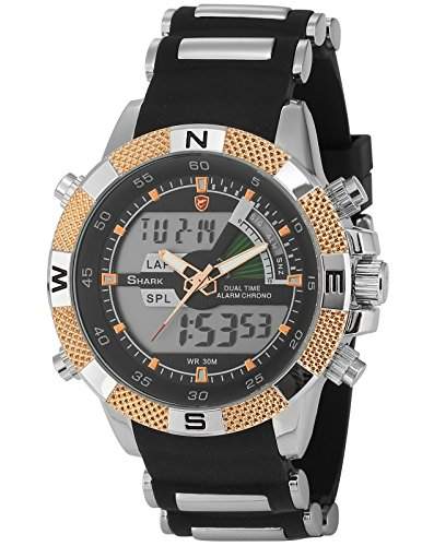 Shark Dual LCD Digital Armbanduhr Herrenuhr Quarzuhr Sportuhr Datum Uhr Watch SH045