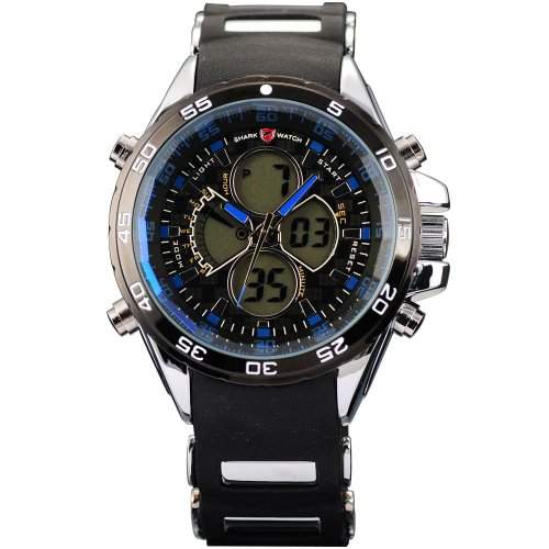 Shark Dual LCD Digital Herrenuhr Stylish Sport Armbanduhr SH054