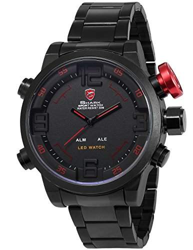 Shark Dual LED Digital Armbanduhr 5cm Extragrosses Uhrgehaeuse SH105
