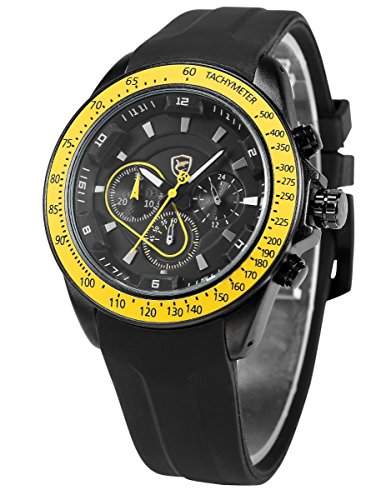 Shark Herren Quarzuhr Analog Silikon Armband Sport Chronograph SH281