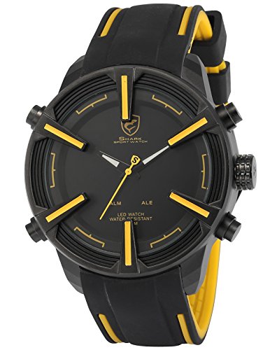 Shark SH385 Armbanduhr Armband aus Silikon Farbe schwarz