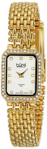 Burgi Damen-Armbanduhr Analog Display Japanisches Quarz-Gold