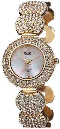 Burgi Damen-Armbanduhr crystal-accented Necklaces Halskette Armband