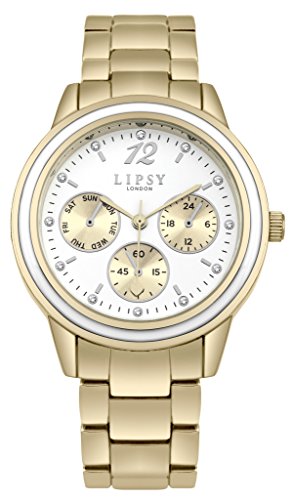 Lipsy slp006gm Damen weiss gold multi Zifferblatt Armband Armbanduhr