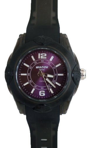 Waooh Uhr MIAMI 44 Armband Schwarz Zifferblatt Farbe Violett