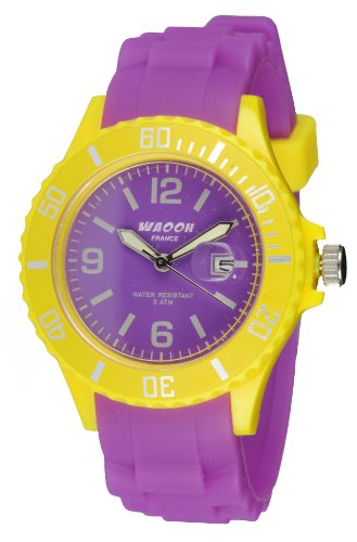 Waooh Uhr Monaco34 Bicolor Violett Gelb