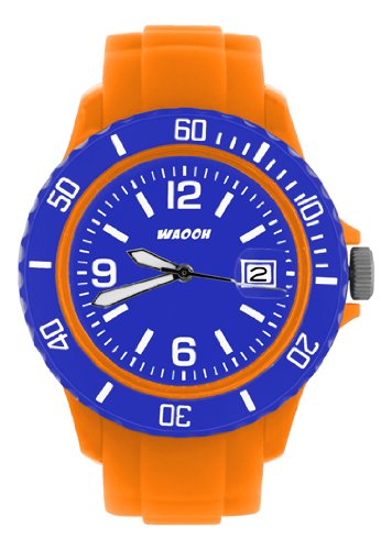 Waooh Uhr MONACO38 Orange Zifferblatt Luenett Farbe Blau