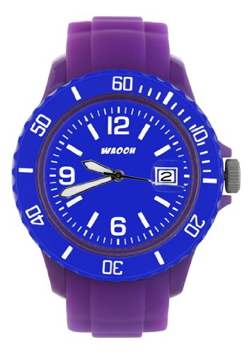 Waooh Uhr MONACO38 Violett Zifferblatt Luenett Farbe Blau