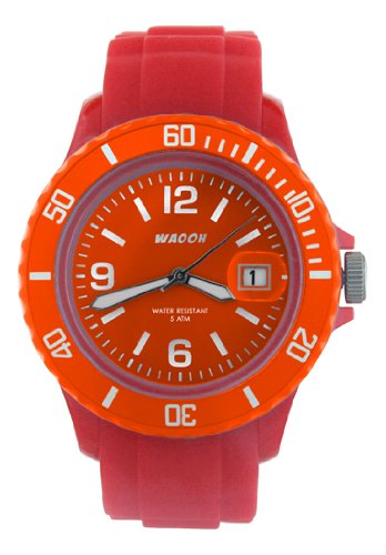Waooh Uhr MONACO38 Rot Zifferblatt Luenett Farbe Orange