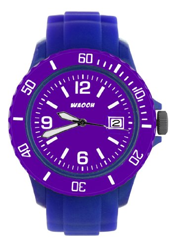 Waooh Uhr MONACO38 Blau Zifferblatt Luenett Farbe Violett