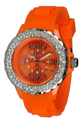 Waooh Uhr FC35 Rhinestone Bezel Zifferblatt Farbe Orange