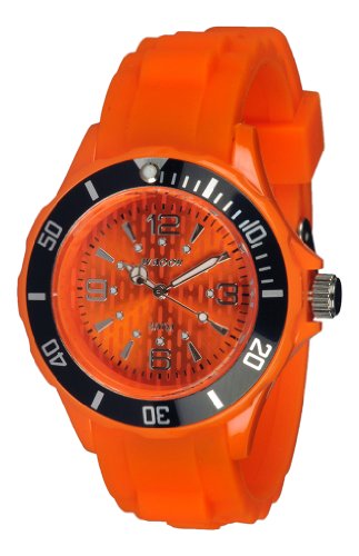 Waooh Uhr FC35 Schwarz und Silber Luenette Orange