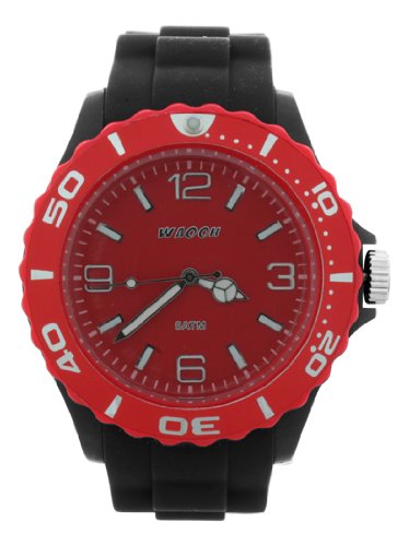 Waooh Uhr MC42 Schwarz Zifferblatt Luenette Farbe Rot