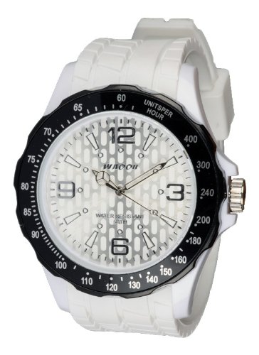 Waooh Weiss Silikon Uhr mit Schwarz Tabs Waooh Gpm48 Inspiriert Von Grand Prix de Monaco