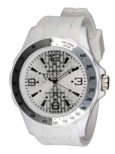 Waooh Weiss Silikon Uhr mit Tabs und eine schwarze Luenette Silber Waooh Gpm48