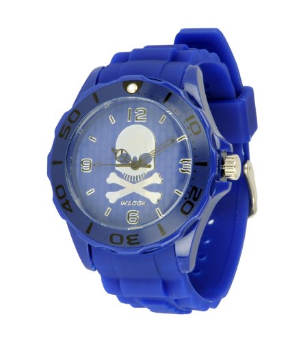 Waooh Uhr Skull and Crossbones 44 Blau Silikon armband