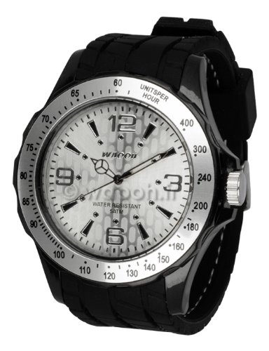 Waooh Uhr GPM48 Zifferblatt White Schwarz silicone armband Silver Luenett
