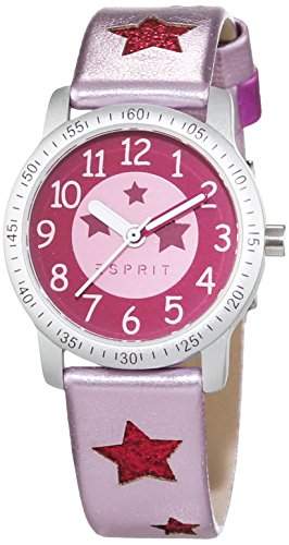 Esprit Maedchen-Armbanduhr Glittering Dance Pink Analog Quarz Leder ES103524018