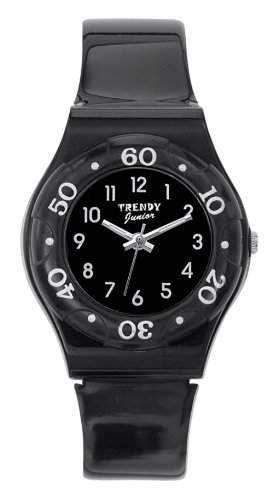 Trendy Junior Maedchen-Armbanduhr Analog Plastik schwarz KL 189