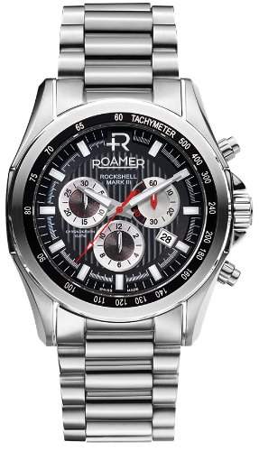 Roamer Herren-Armbanduhr XL ROCKSHELL CHRONO Analog Quarz Edelstahl 220837 SM2