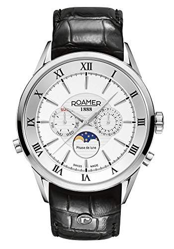 Roamer Herren-Armbanduhr Moonphase Chronograph Quarz Leder 508821 SL1
