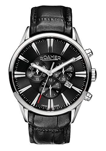 Roamer Herren-Armbanduhr Superior Chronograph Quarz Leder 508837 SL2
