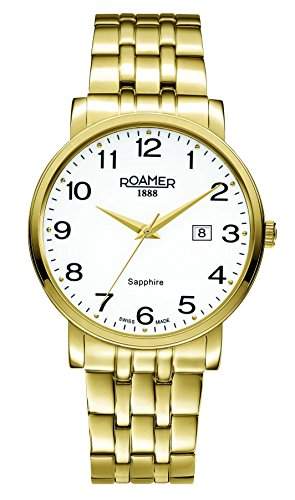 Roamer Herren-Armbanduhr Classic Line Analog Quarz Edelstahl beschichtet 709856 GM1