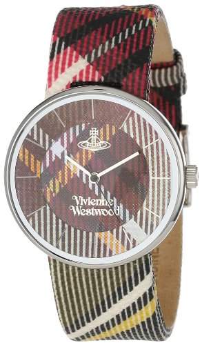 Vivienne Westwood Unisex-Armbanduhr Tartan Analog Leder mehrfarbig VV020BR
